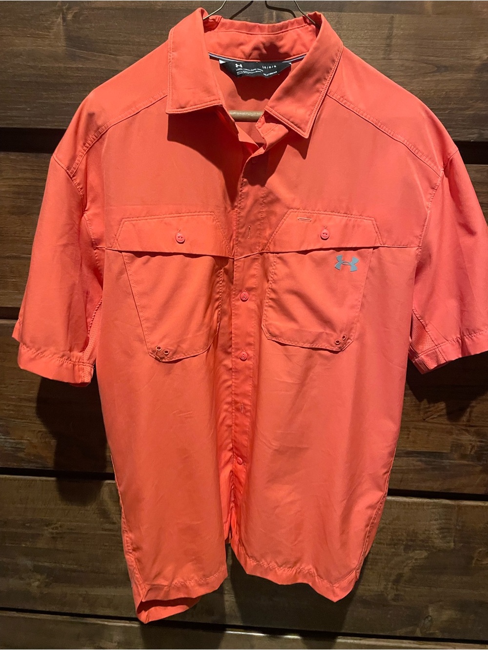 Under Armour Coral Short-Sleeve Button Front Shirt